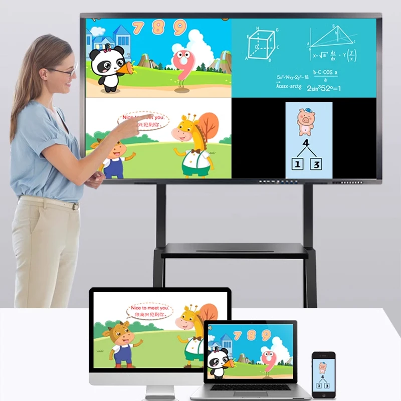 Customized Mobile HD LCD 40 Points Touch Screen Smart Digital Board Interactive Whiteboard For Teaching