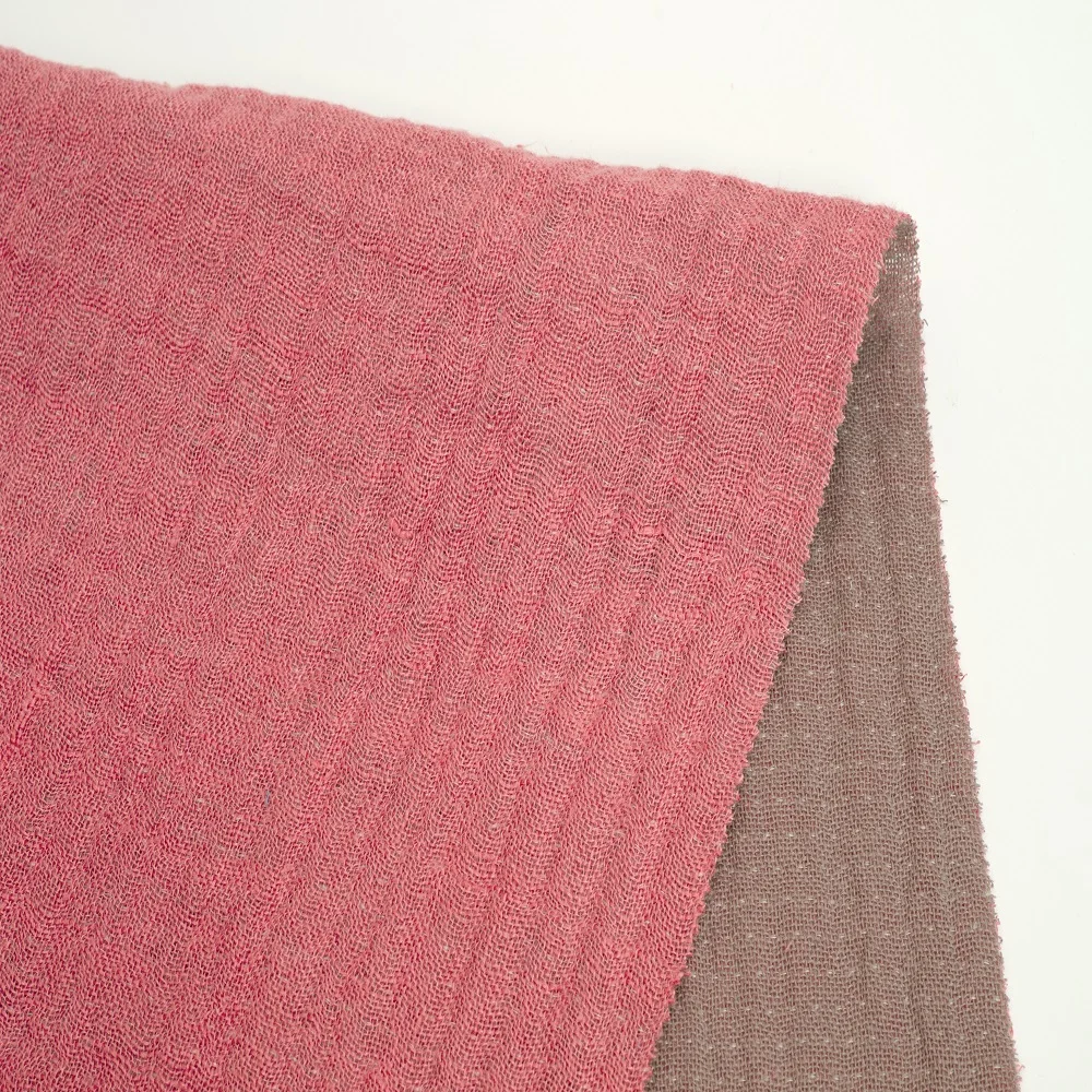 6512# High quality 52.5%linen 46%cotton 1%polyester 0.5%spandex double layer double color yarn-dyed linen cotton fabric