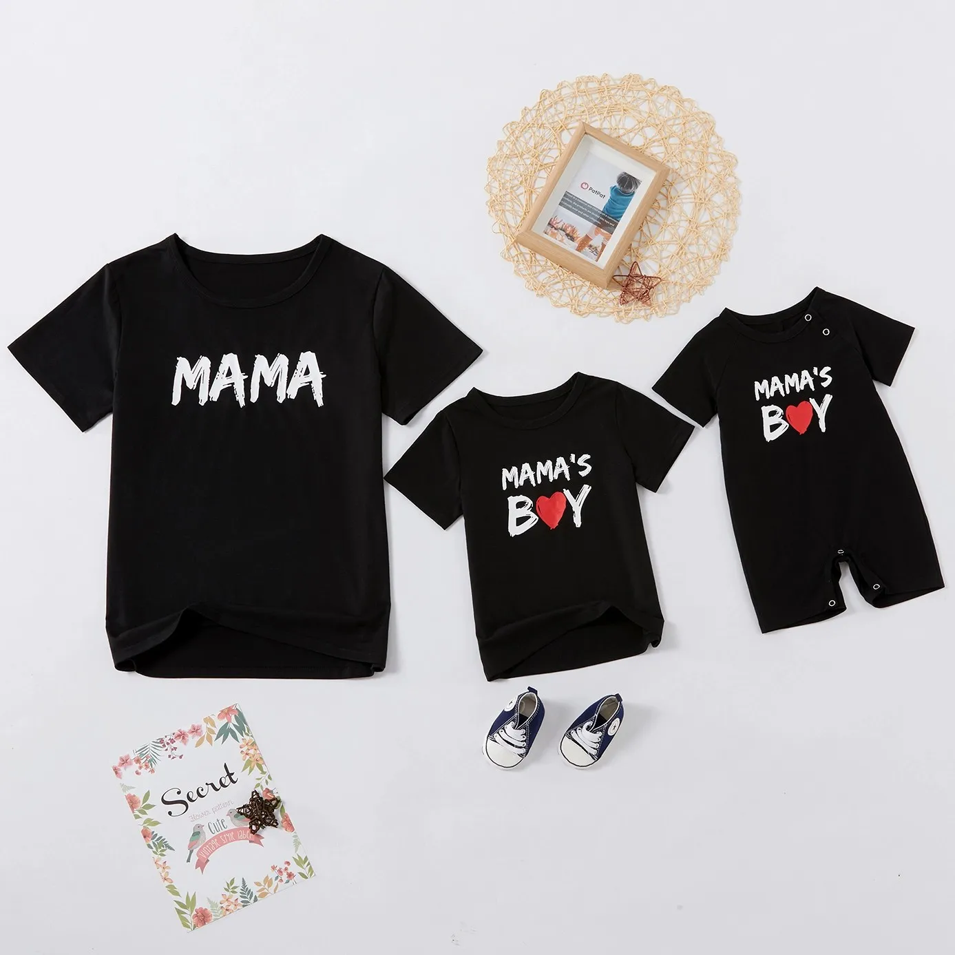 Custom Wholesale Family Sets for Mom and Kids Letter Print Casual High Quality Home Wear Comfort Soft Family Loungewear