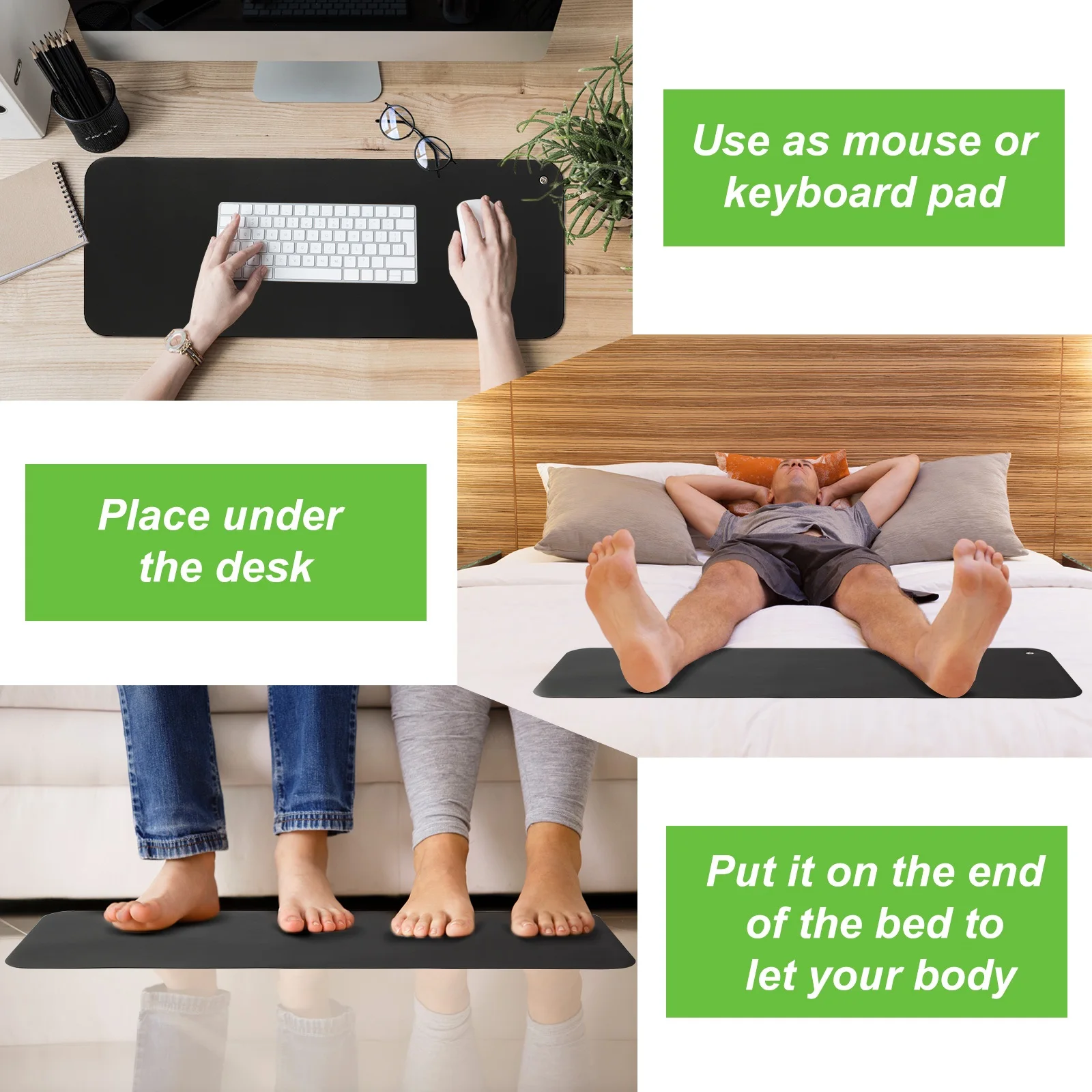 Conductive 40*60cm Earthing Feet Pad Leather Rubber Keyboard Mat Included Cord for