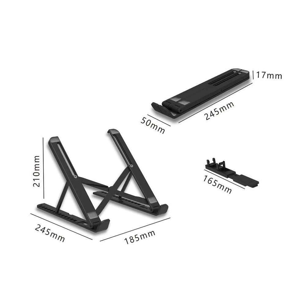 2 in 1 Portable Adjustable Multi Angle Laptop Riser Stand for Desk with Phone Holder for Macbook Notebook