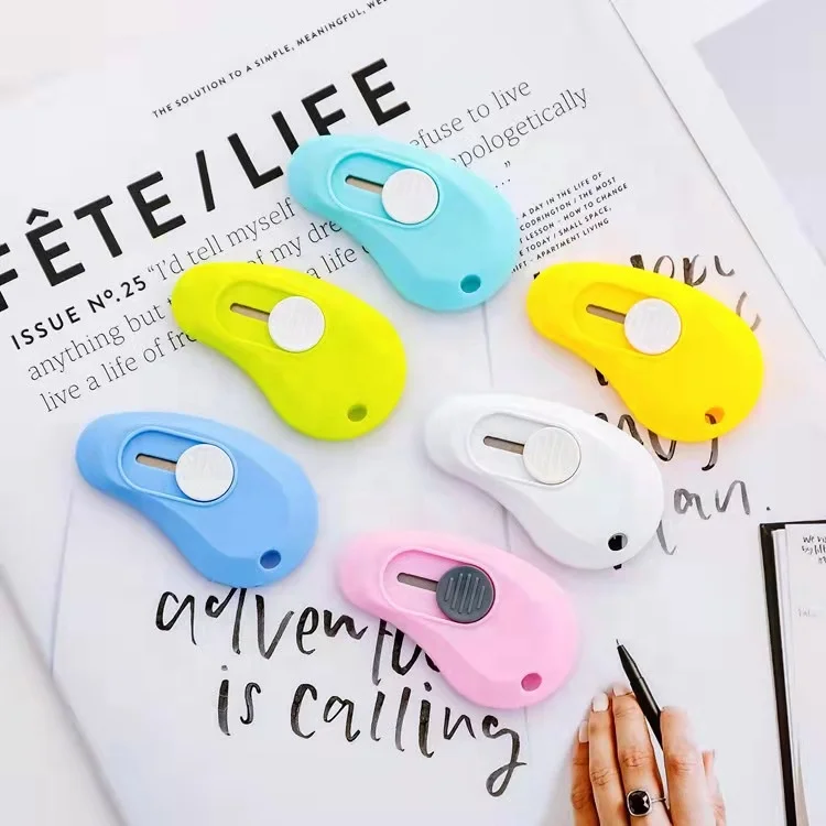 Cheap Creative Cute Candy Color Mini Office School Box Cutter Utility Knife