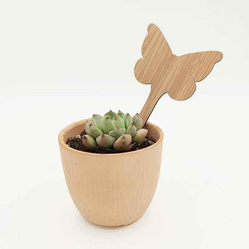 Custom Garden Label Bamboo Wood Laser Cutting Tag Bamboo Material Eco Bamboo Plant Tag Cute Plant Tags Garden Markers