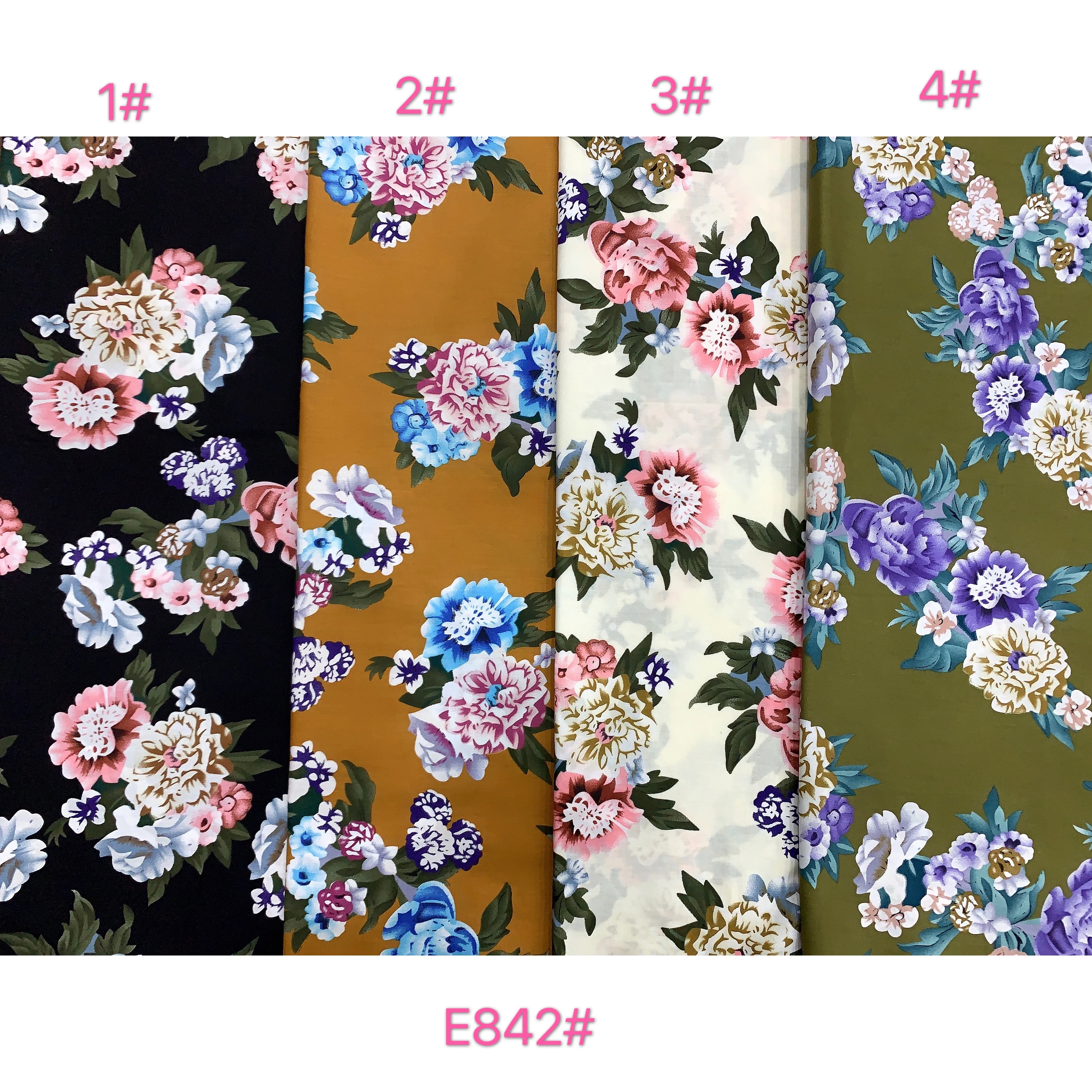 100%Rayon Floral Fabrics Stock Lots For Dresses Material Shirts