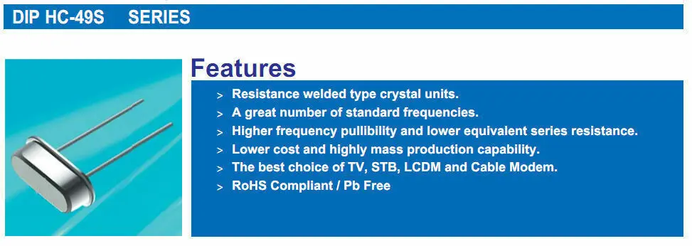 6.144M 6.144MHz +/-20PPM  HC-49S/HC49S DIP-2 Quartz Crystal Oscillator