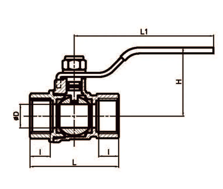 Brass gas ball valve with steel handle for gas,oil,water