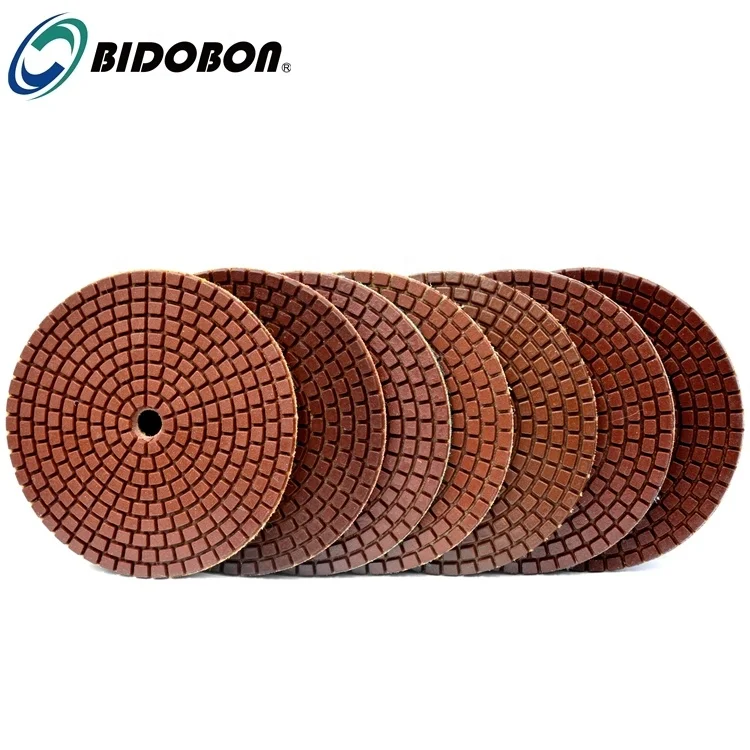 
Super soft Bidobon 4inch flexible wet diamond polishing pad for granite marble grinding 