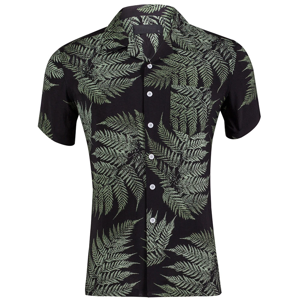 Wholesale RTS Custom all over printing Beach wear Resort shirts Party Silk Cotton Poplin Men Aloha shirts