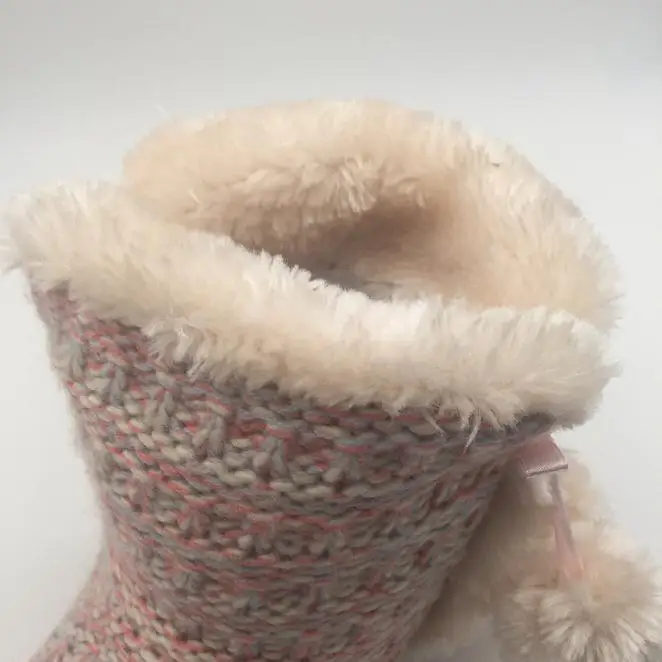 Warm Cheap Women Winter Boots Wholesale Fashion Latest Design Knitted Winter Shoes for Women Polar Fleece HCG Midi Indoor
