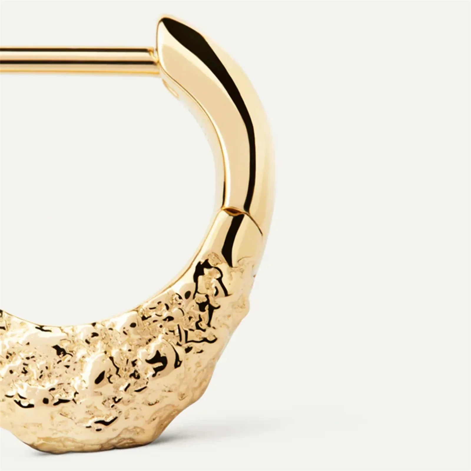 FUAMAY Chunky Hoop Earrings Bold Earrings in Brass Duna Single Hoop