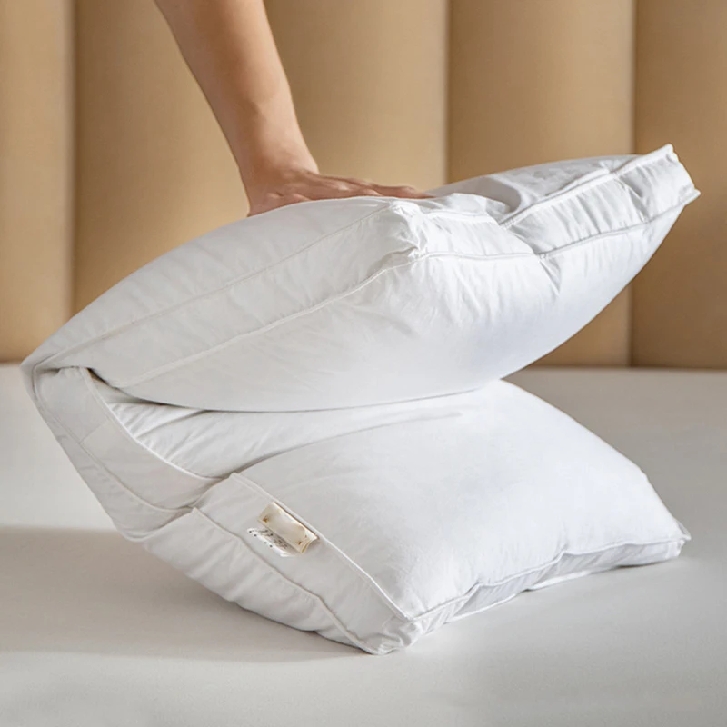 White Goose Feather Pillow Core 100% Cotton Down Pillow Hilton Hotel Pillow Wedding Couple Bedding