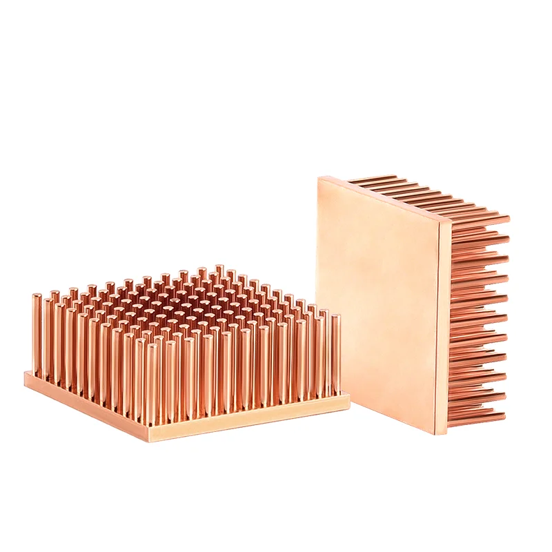 Shenzhen LIKE 40 x 40mm Custom Square Design Small Mini 10W Led Copper Pin Fin Cold Forging Copper Heatsink