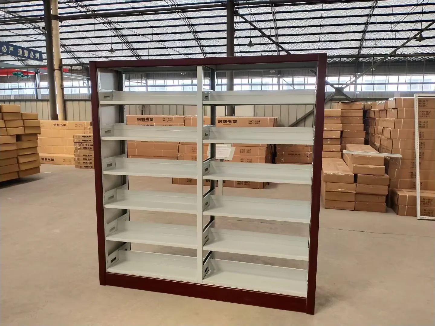 Super quality school library furniture bookshelves flat pack iron bookcase Shelving metal bookshelf steel book shelves