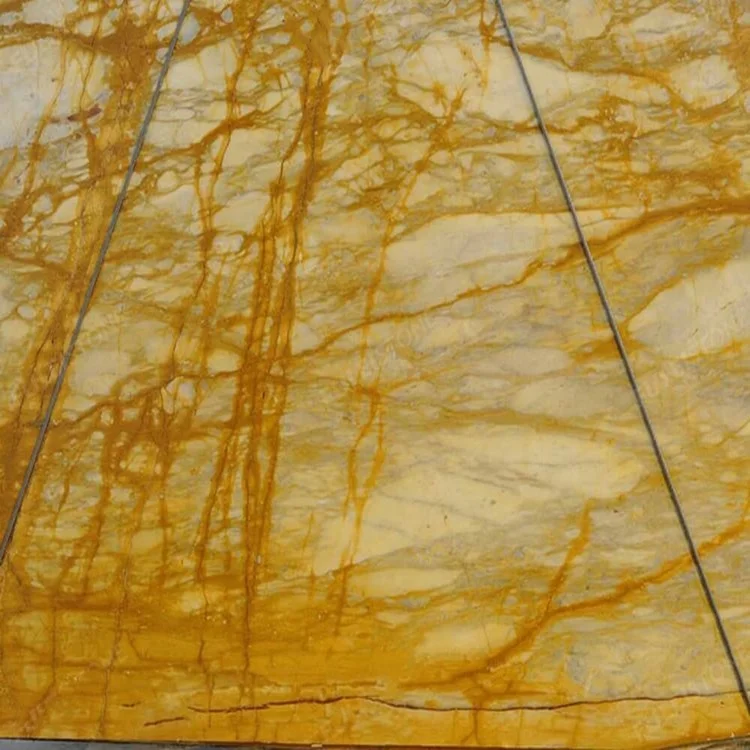 Perfect Italian giallo siena marble slab for countertop