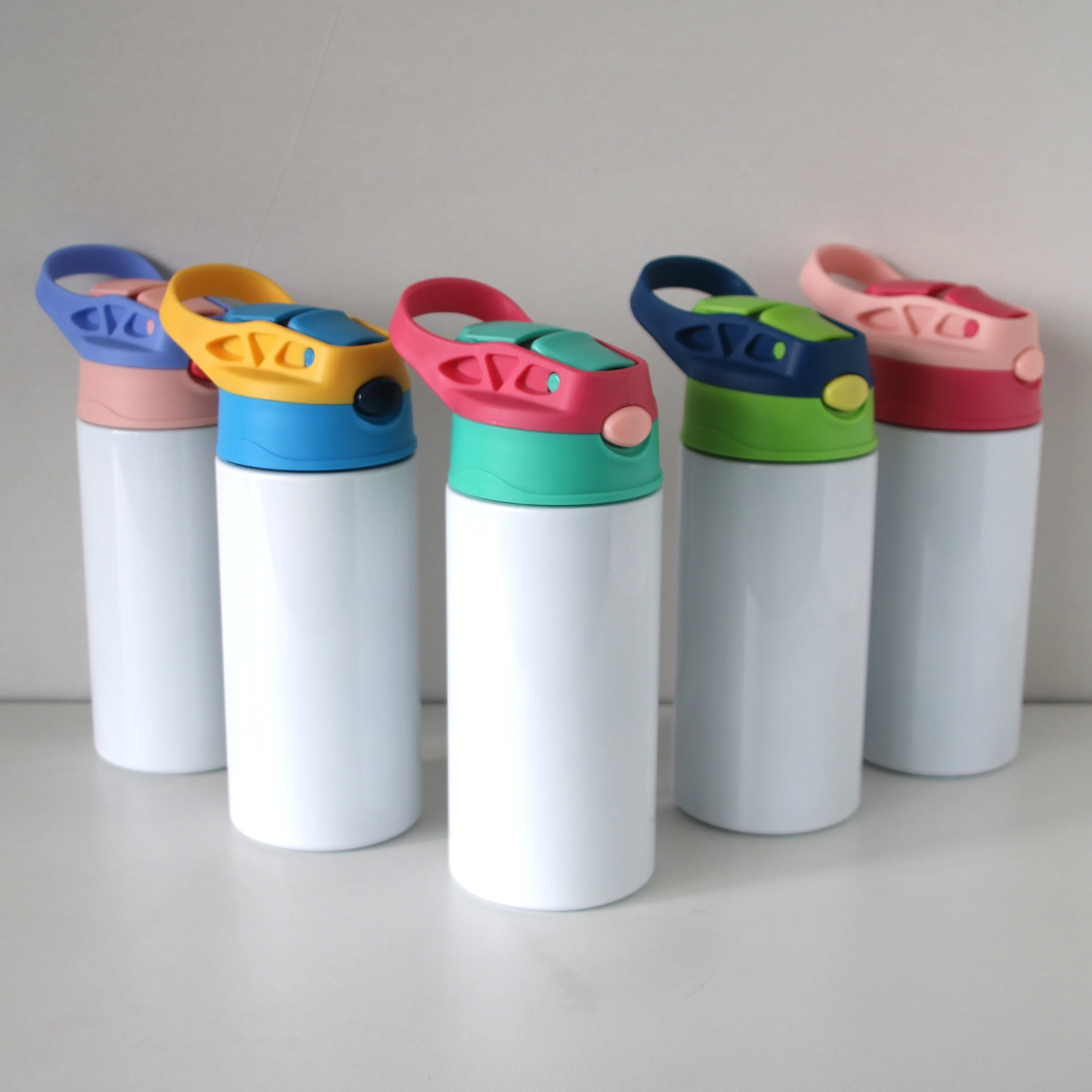 fast delivery blank sublimation tumblers cups 350ml pop top sublimation kids stainless steel water bottle flip top for school