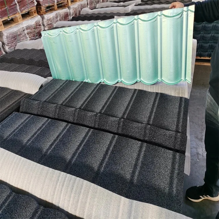 roofing tile for villa building  0.45mm thick stone coated metal roof tile  stone coated metal roof tile