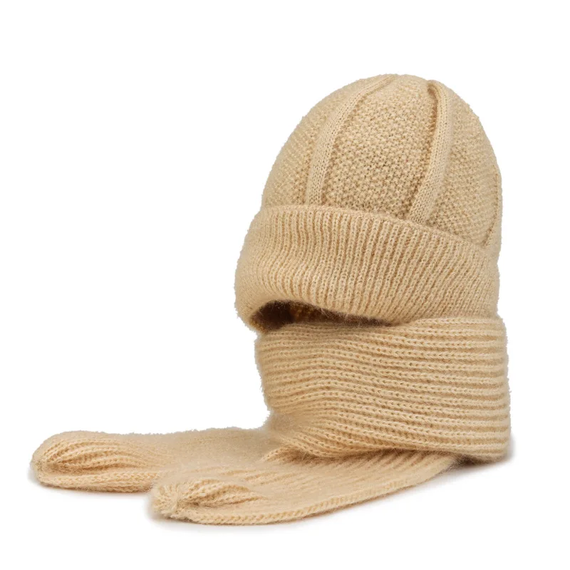 Производитель шапки Shemax большая шапка в комплекте с подходящим шарфом бесконечности шапочка без рисунка для женщин вязаная