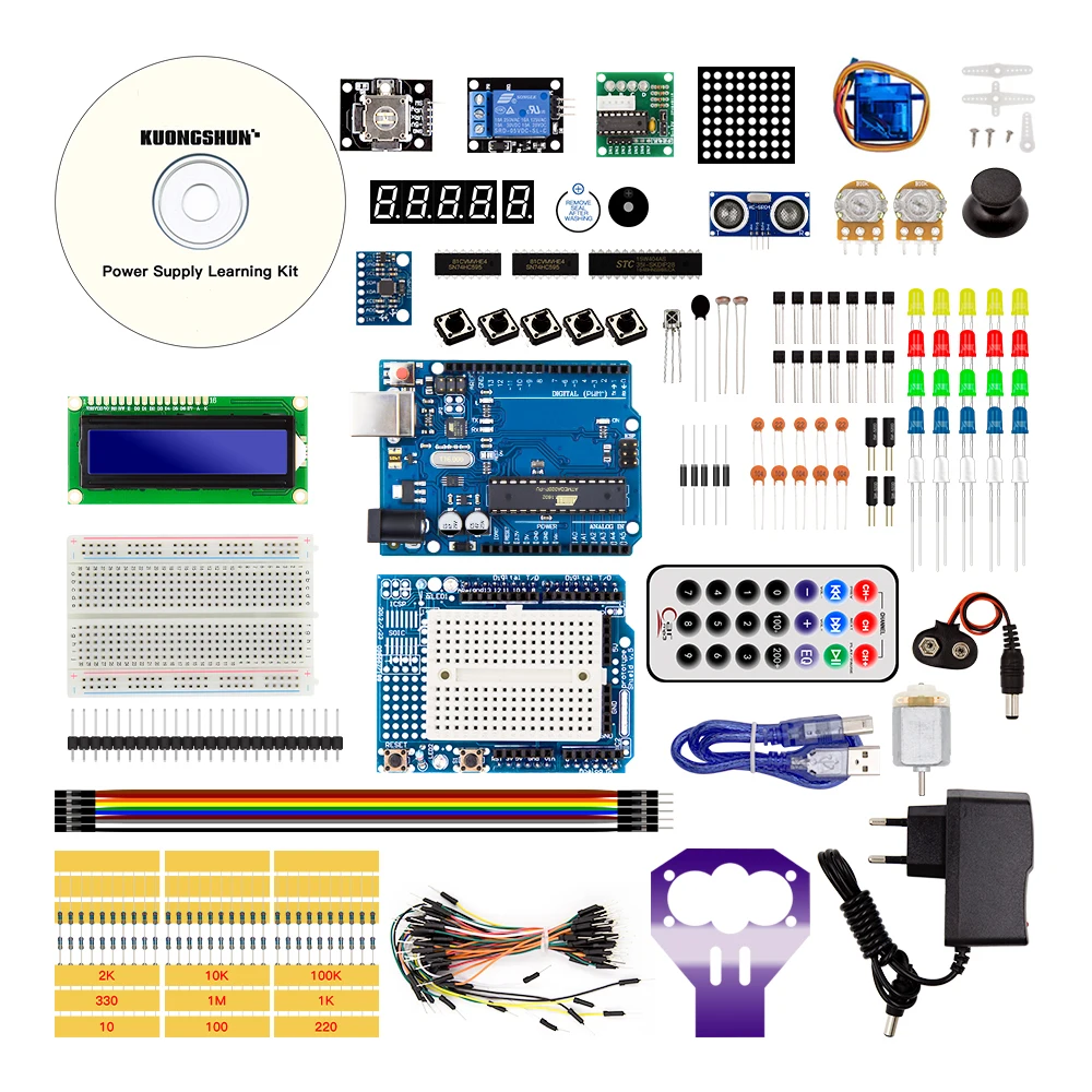 KUONGSHUN Development Board Starter Kit R3 Board With Compatible With Arduino uno IDE