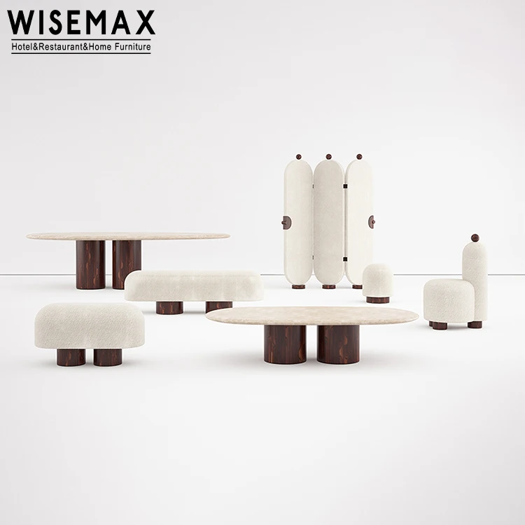 WISEMAX FURNITURE Nordic modern living room furniture accent teddy chair lamb wool leisure sofa stool chairs dining chairs