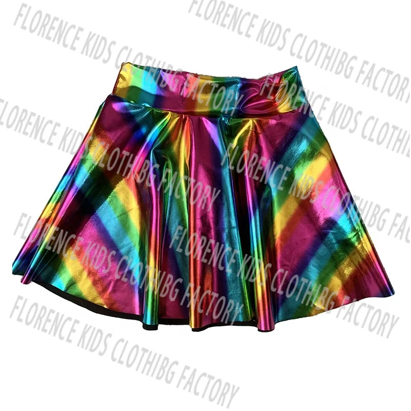 DH OEM stylish custom pu rainbow toddler children twirl dress tutu skirt for girls kids