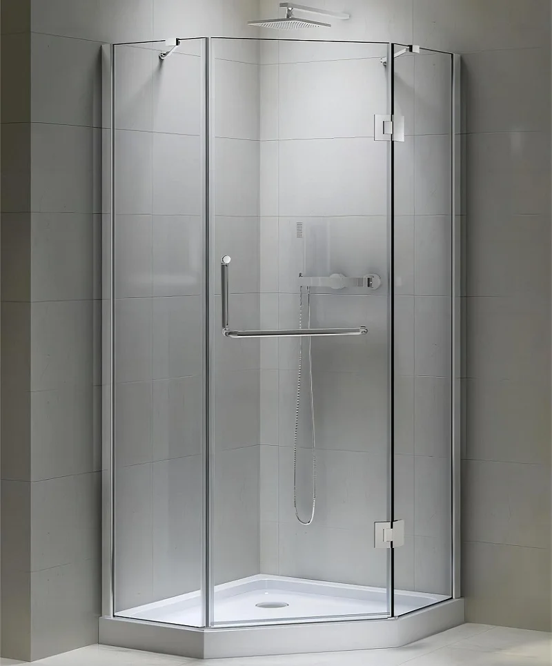 New Hinged Neo Angle Bath Shower Enclosure Frameless Sliding Door Shower Room Shower Cabin For Bathroom