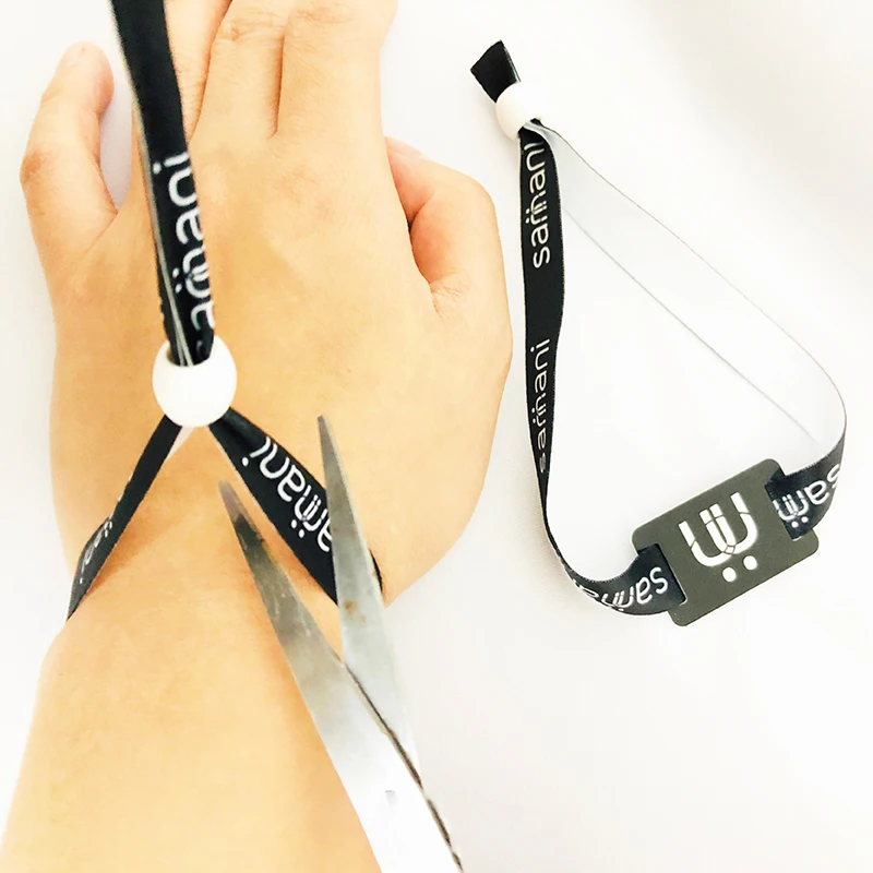 Custom cheap festival fabric woven cloth wristbands for event