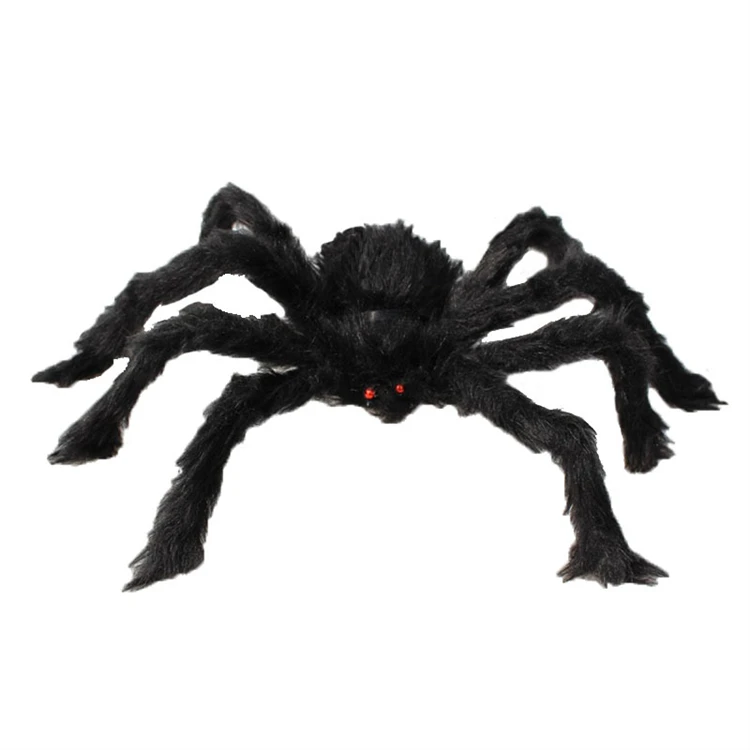 Tik Tok Trends Halloween Spider web Yard Decoration Plush Giant Spider Halloween Outdoor Decoration for Party decoration