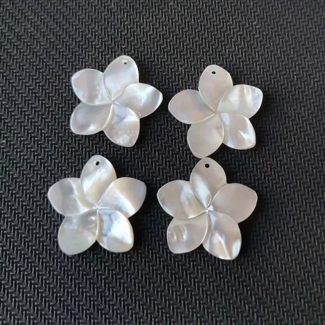Fashion fleurs nacre diy white mother of pearl plumeria shell flowers pendant