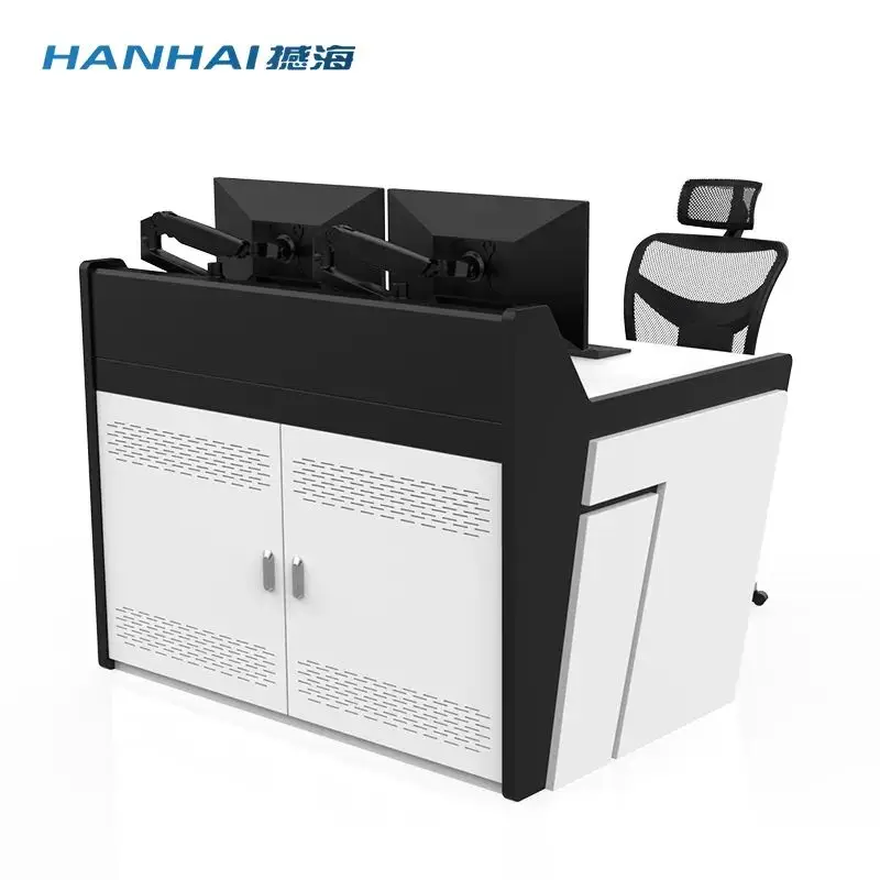 Modern Industrial Design HPL Console Table for Broadcast Center Control Room