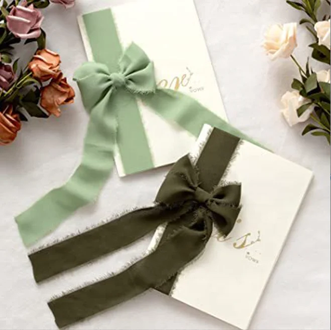 1 1/2' handmade rough edge frayed raw chiffon ribbon wholesale