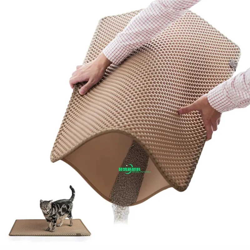 Factory Wholesale Waterproof Double Layers Litter Pads EVA Cat Pet Litter Trapper Mats For Cat Cleaning Customized Shape