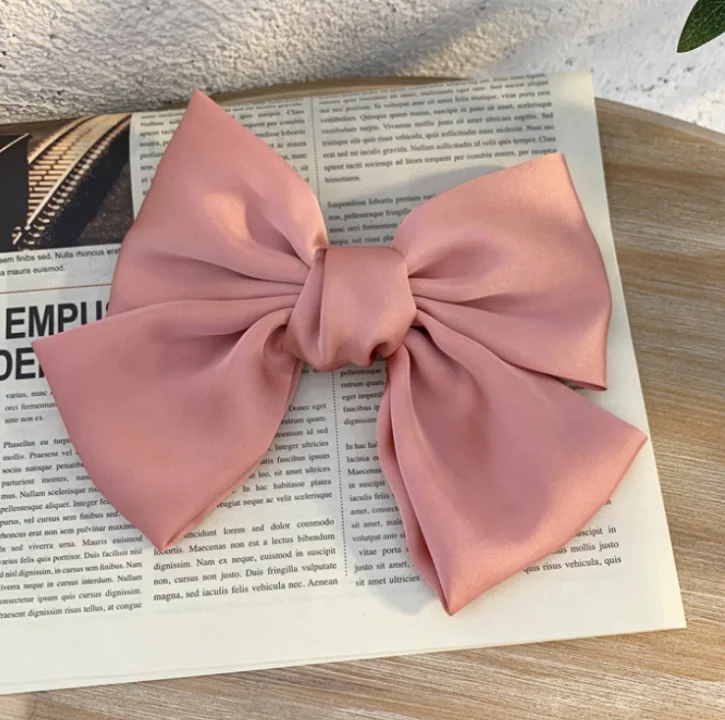 Women Satin Headband Big Bow Kont Hair Clip Hair Accessories for Girls