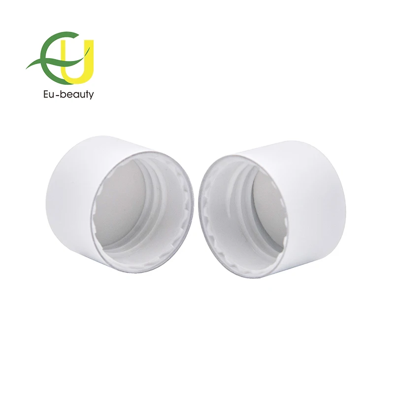 High quality matt white metal screw cap 24/410  for cosmetic liquid