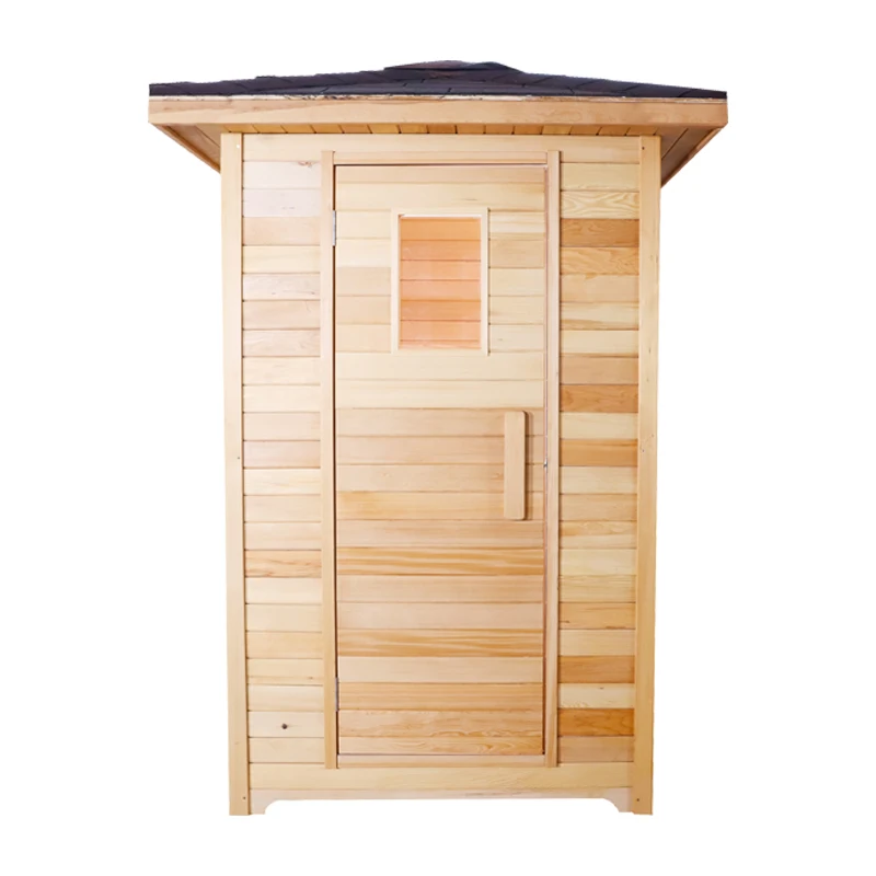Luxury Traditional Garden Full Body Wet Steam Solid Wooden Sauna Room for 2 People Use