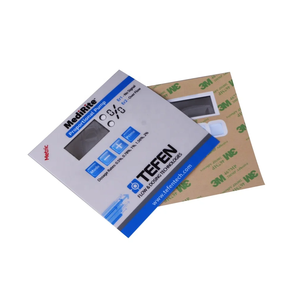 
Custom strong adhesive plastic PC PET PVC button embossed electrical control panel sticker 