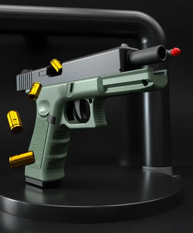 Pistol Soft Bullet Shell Ejection Blaster Automatic Continuous Shooting Toy Gun Adults Boys Birthday Gifts Outdoor Handgun