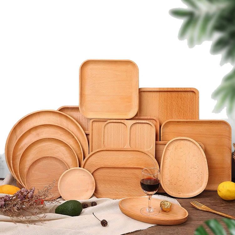 Latest Customized Cookware Set Bread Fruit Wooden Japanese Wooden Tray Japanese-Style Dinner Plate