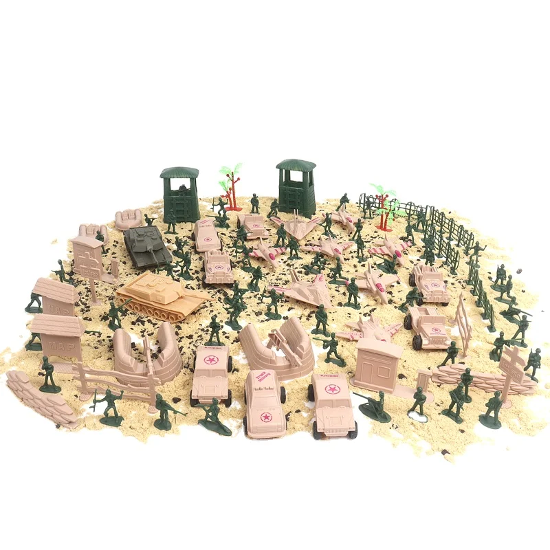 Набор миниатюрных игрушечных солдатиков из ПВХ в масштабе 1:72 106 шт.