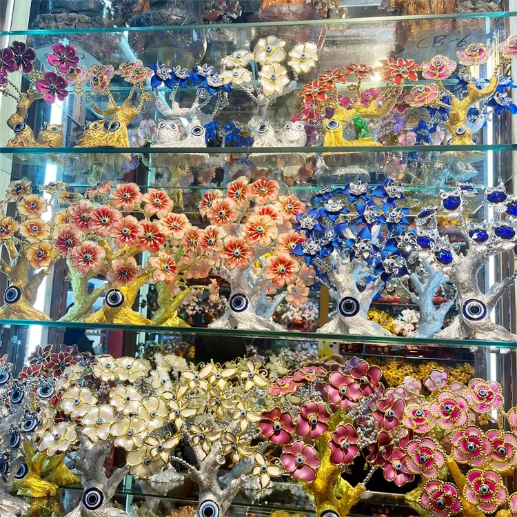 New Custom Fake Christmas Tree Of Life Blue Turkish Eye Decoration Ornaments Evil Eye Tree