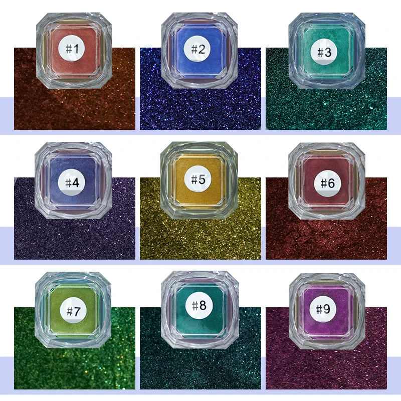 3D Chameleon Eye Shadow Custom Multicolor Iridescent Neon Powder Vegan Illusory Doublecolor Pigmented Single Palette Wholesale