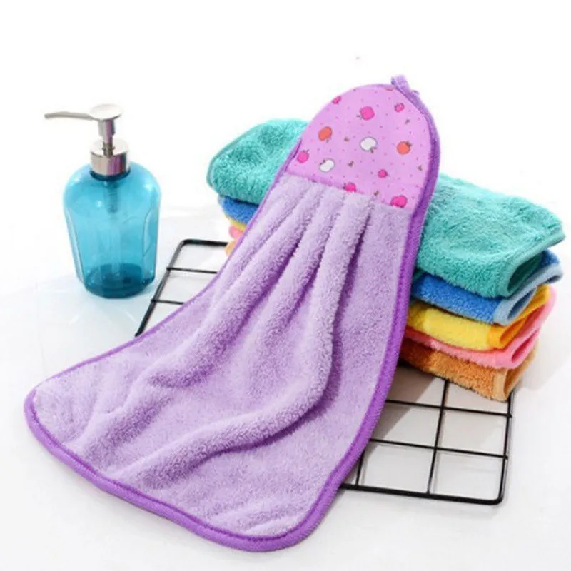 Hot Sale Hanging Kitchen Towel Quickly-dry Lovely Hand Towel With Ties
