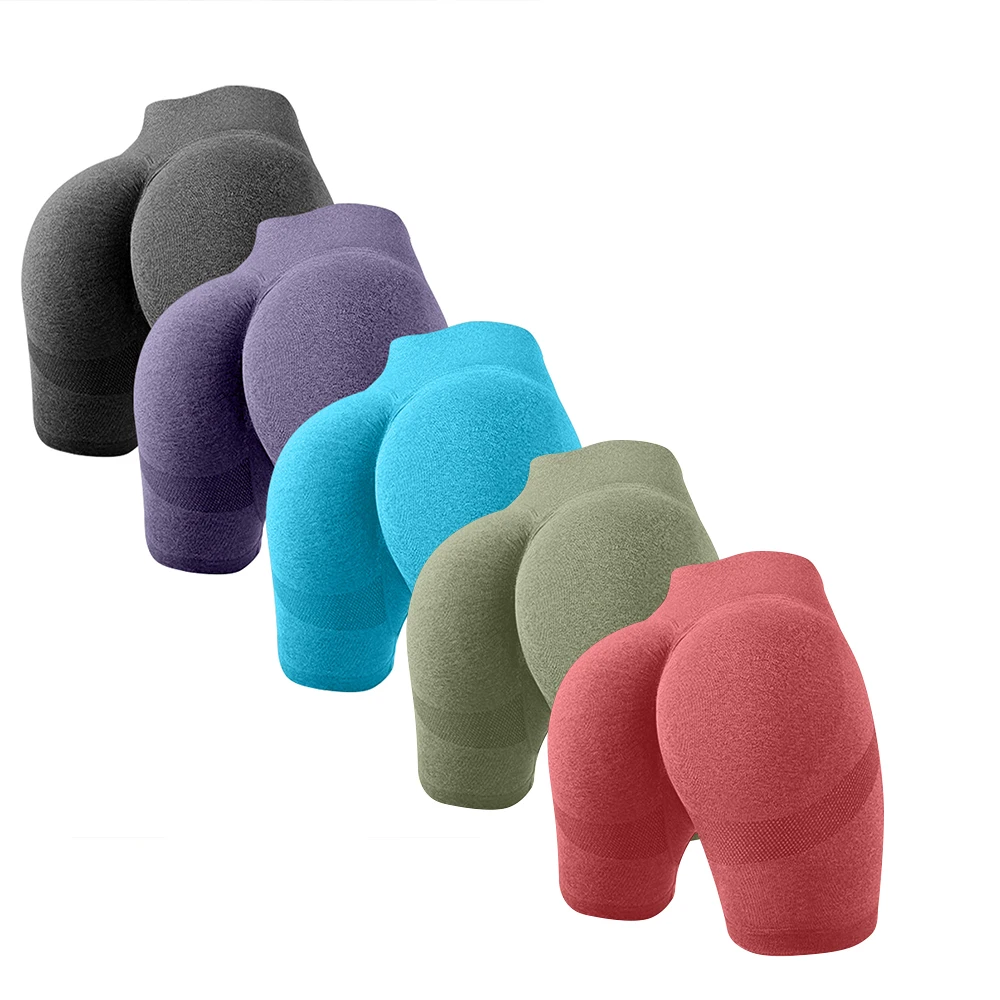 Женские бесшовные шорты для йоги с высокой талией, 5 цветов