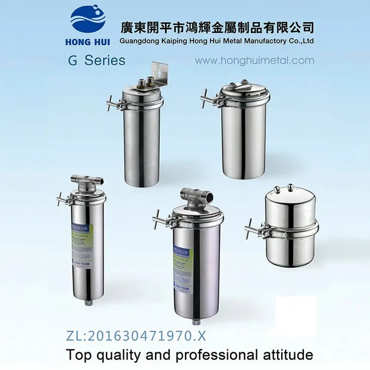 HONG HUI 10 Inch Household Stainless Steel Water Filter Systems Cartridge Water Filter Housing