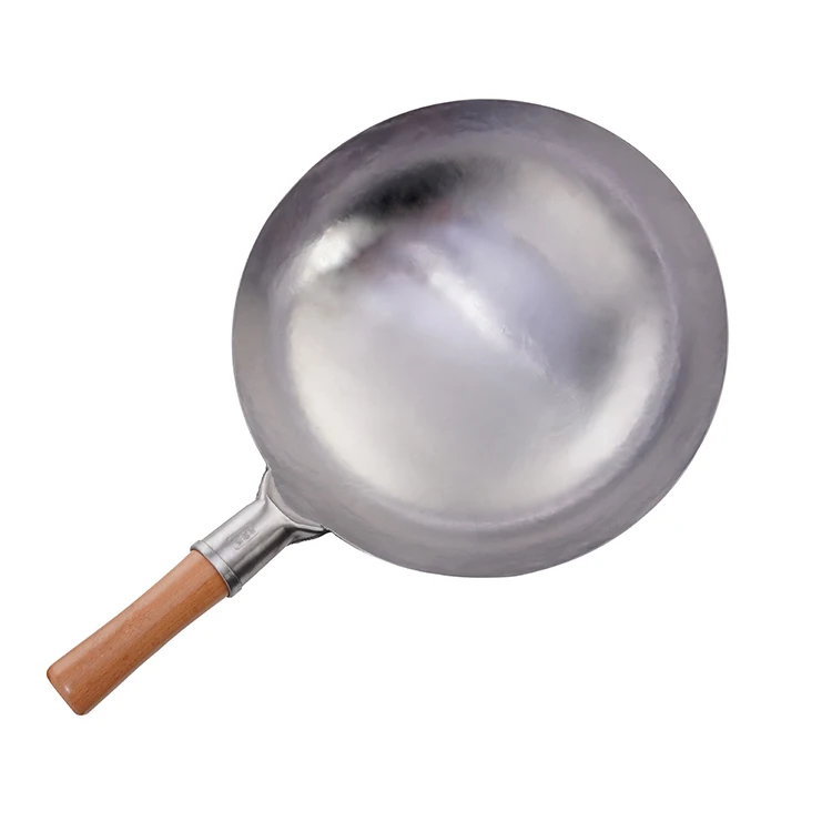 Cheap Non-Coating Carbon Steel Woks Handmade Iron Pot Non Stick Round Bottom Cooking Wok