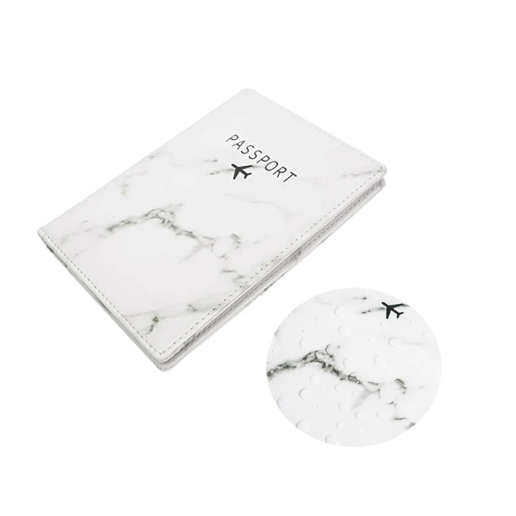 Рекламный подарок маленький белый мраморный чехол из искусственной кожи для визитных карточек и RFID-блокировка кожаный держатель паспорта