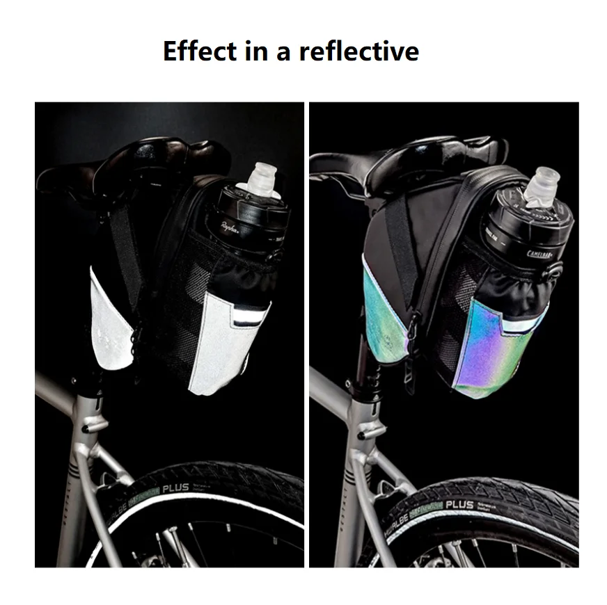 Neutral style bicycle bag mountain bike water bottle bag reflective enlarged tail saddle bag