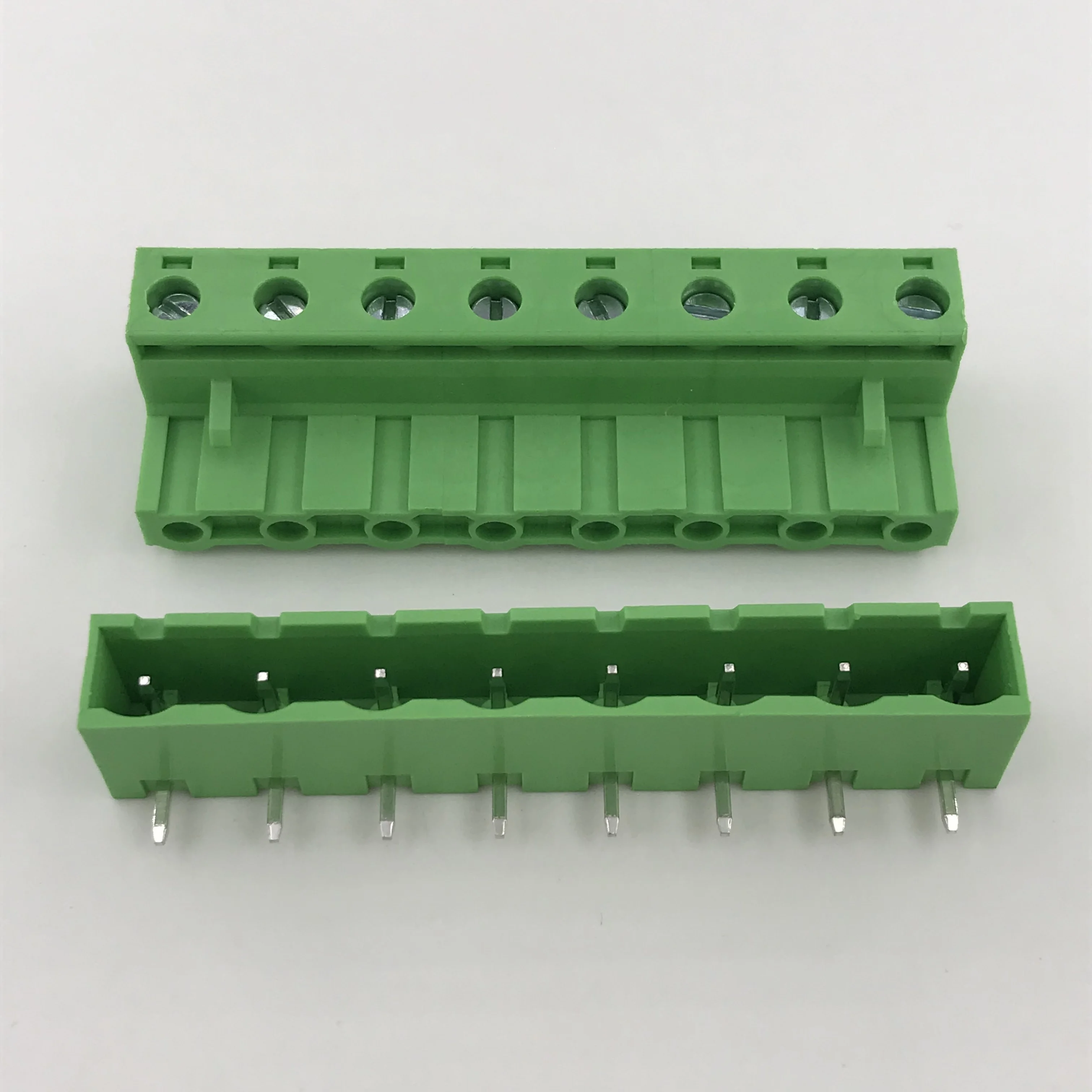 8 ways 7.62 pitch phoenix pluggable terminal block male and female XK2EDGK+RC-7.62-8P right angle pin closed all side