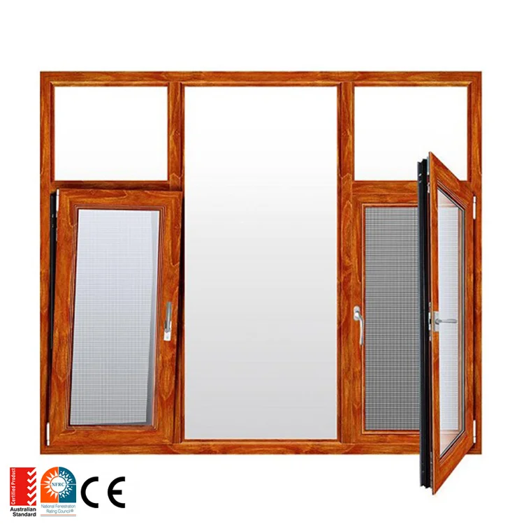 american style vertical sliding burglar proof mesh windows large-glass-windows 3 panel small casement window cheap price