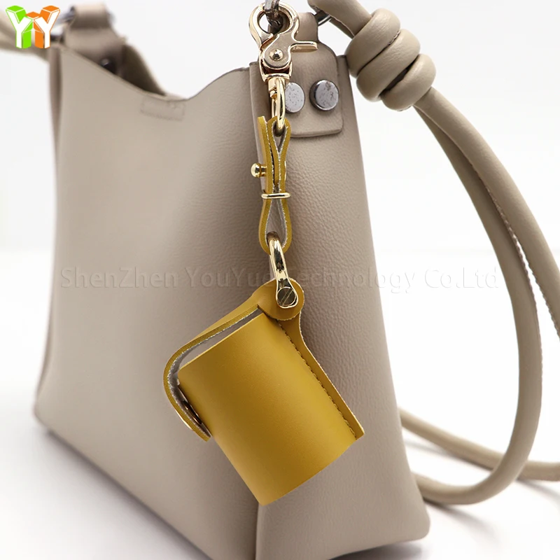 YY Ready to Ship Pu Leather 35mm Film Case Keychain Film Canisters Holder with Caps for Photography