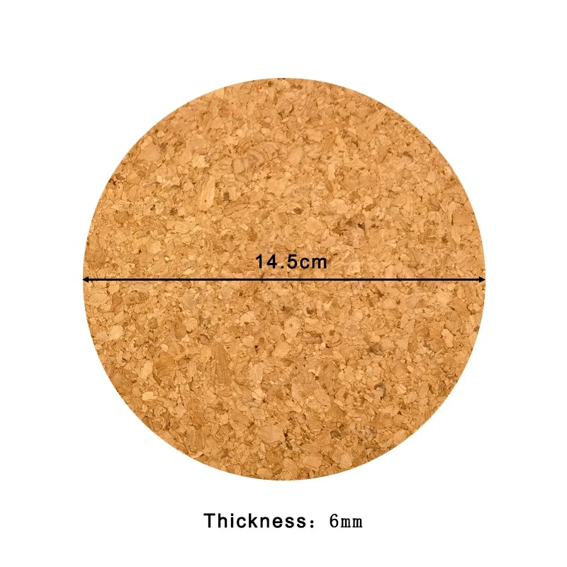 Cork Coaster Round Plant Coaster Absorbent Bar Mat 4pcs one set for Kitchen Hot Pads Pots Cork Coasters Coffee Drink Tea Cup Ma